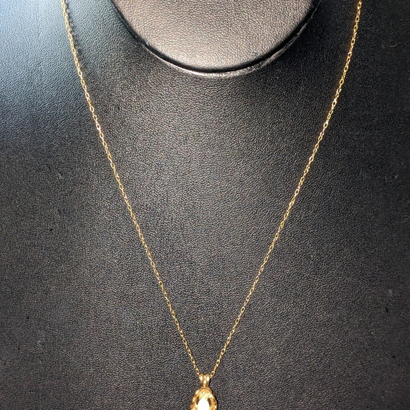 Vintage Ronte Of Beverly Hills Opal In Gold Pendant Necklace Dainty Small - Picture 6 of 7